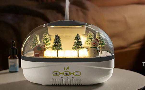Raindrop Aroma Diffuser Humidifier with Mini Landscape Light