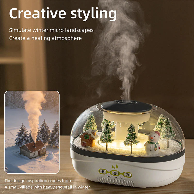 Raindrop Aroma Diffuser Humidifier with Mini Landscape Light